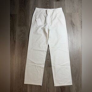 Zara Women's White Straight-Leg Pants